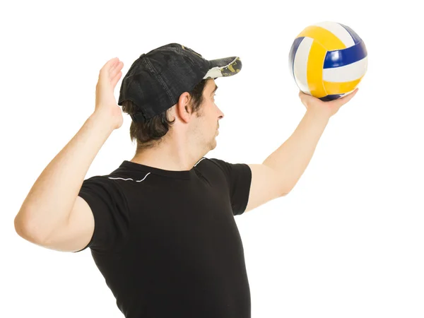 Los hombres de voleibol con la pelota . — Foto de Stock