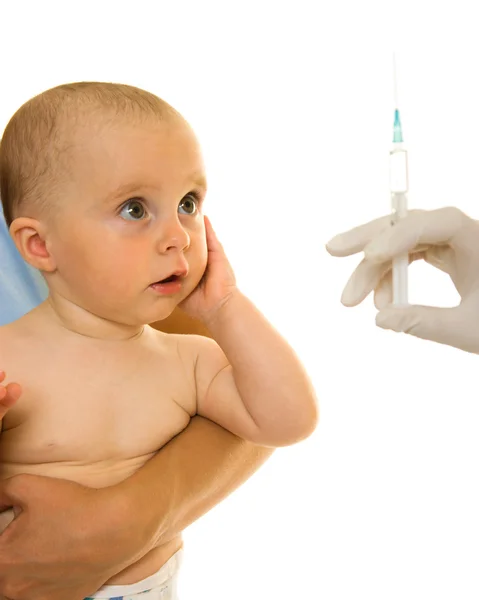 Baby vaccinaties op een witte achtergrond. — Stockfoto
