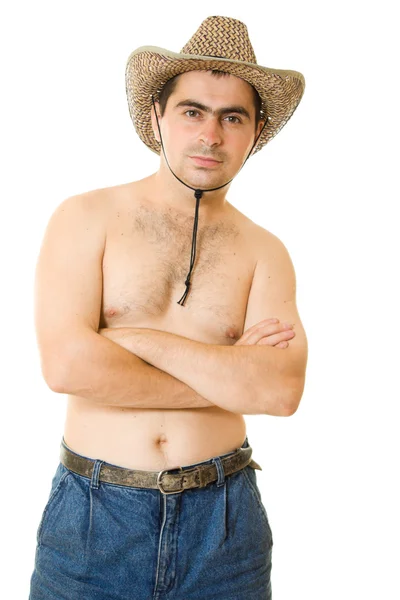 Cowboy op een witte achtergrond. — Stockfoto