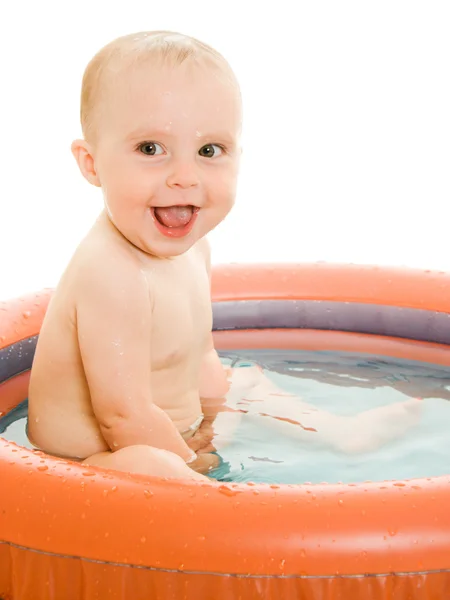Baby washes on white background. — Stock Photo, Image