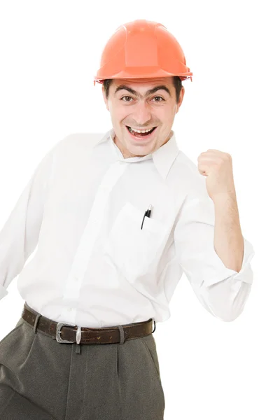 A successful businessman in the helmet. — Stock Photo, Image