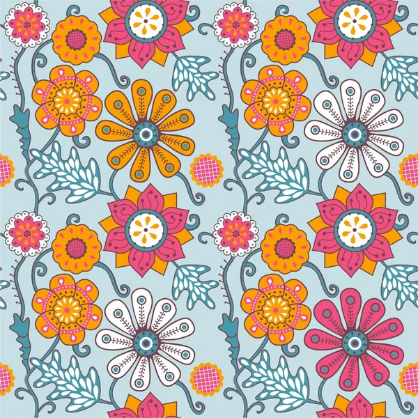 Patrón brillante floral sin costura — Archivo Imágenes Vectoriales