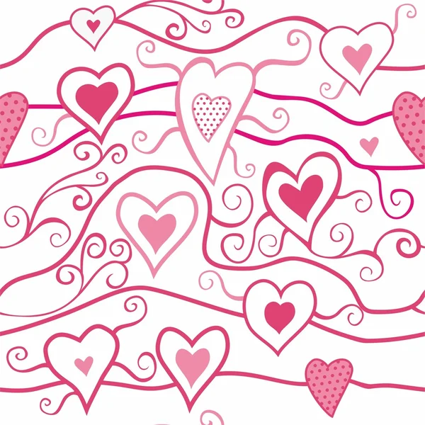 Romantische naadloze patroon met hart — Stockvector