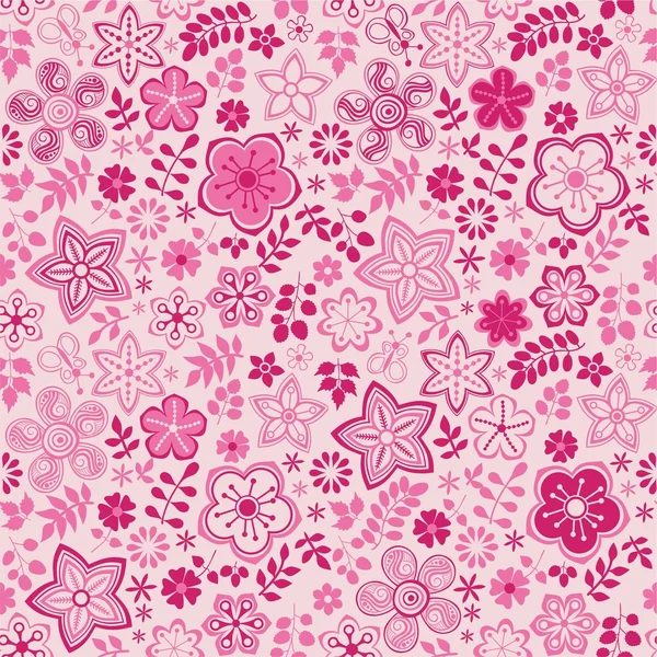 Patrón floral romántico, textura infinita . — Archivo Imágenes Vectoriales