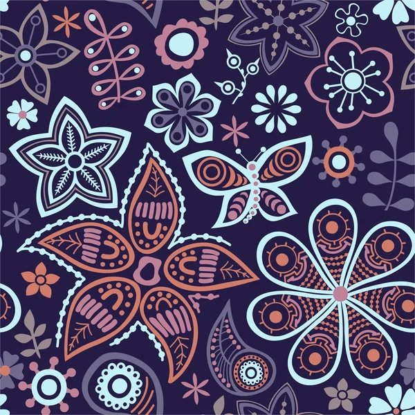 花のシームレスなテクスチャ — ストックベクタ