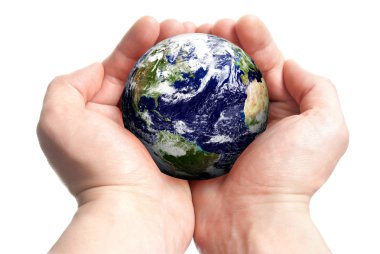 Globe in hands clipart