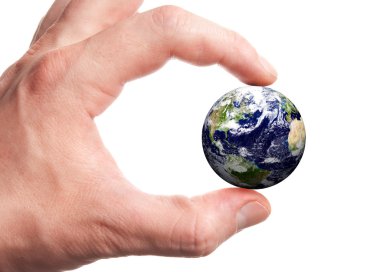 Globe in hand clipart