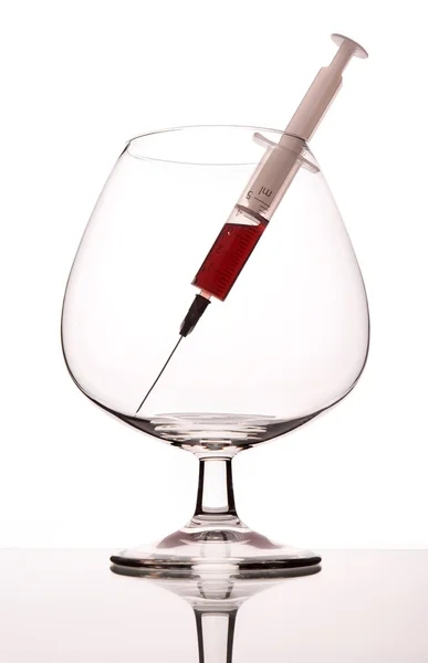 Siringa in vetro da vino — Foto Stock