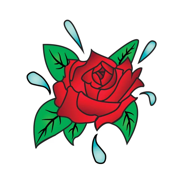 Rød rose – stockvektor