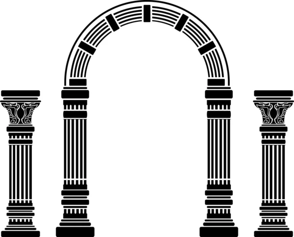 Arco y columnas de fantasía — Vector de stock