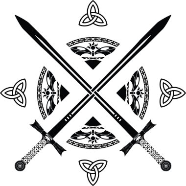 Fantasy swords clipart