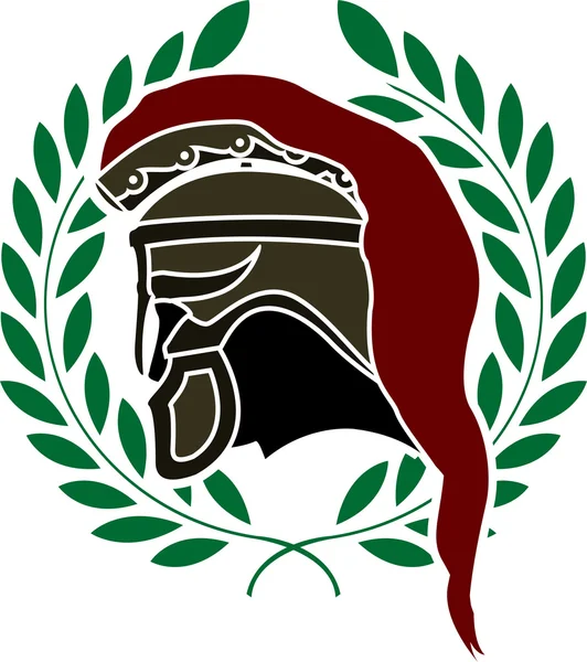 Древний шлем и венок — стоковый вектор