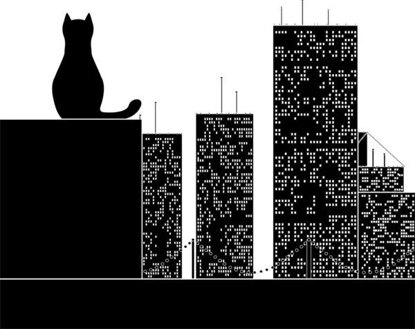 Duże miasto kot — Wektor stockowy