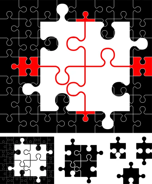 Puzzle pezzi — Vettoriale Stock