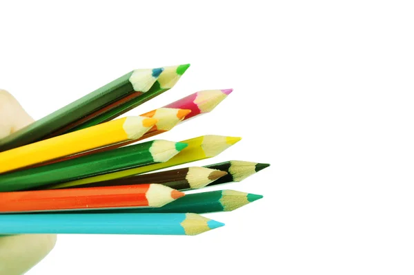 Colored pencils isolated on the white background — Stock Photo, Image