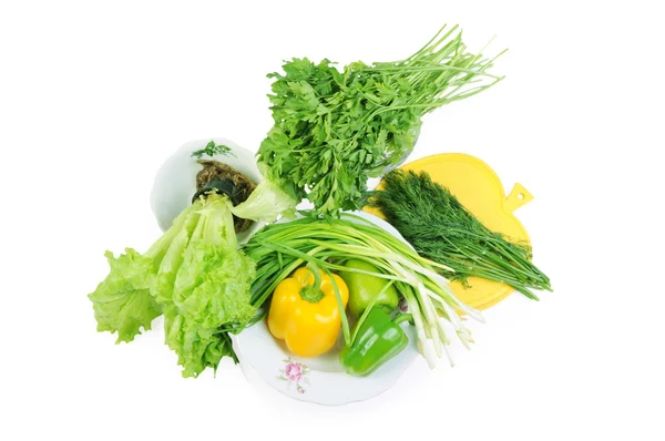 Grupo de verduras aisladas sobre fondo blanco —  Fotos de Stock