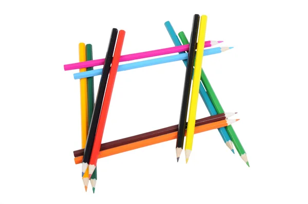 Lápices de colores aislados sobre el fondo blanco —  Fotos de Stock