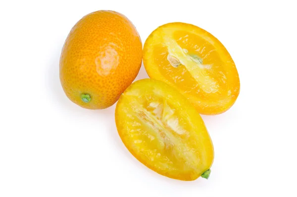 Sliced kumquat isolated on the white background — Stock Photo, Image