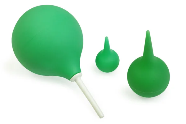Zelená hruška pro syringing na bílém pozadí — Stock fotografie