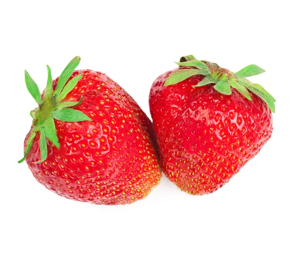 成熟的草莓在白色背景上孤立 — 图库照片