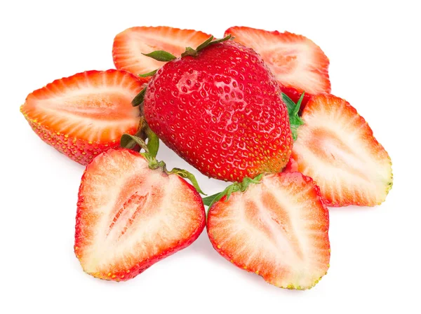 组片??在白色背景上的草莓 — 图库照片