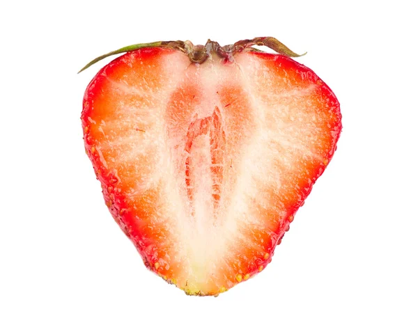 Plátky?? jahody, izolované na bílém pozadí — Stock fotografie
