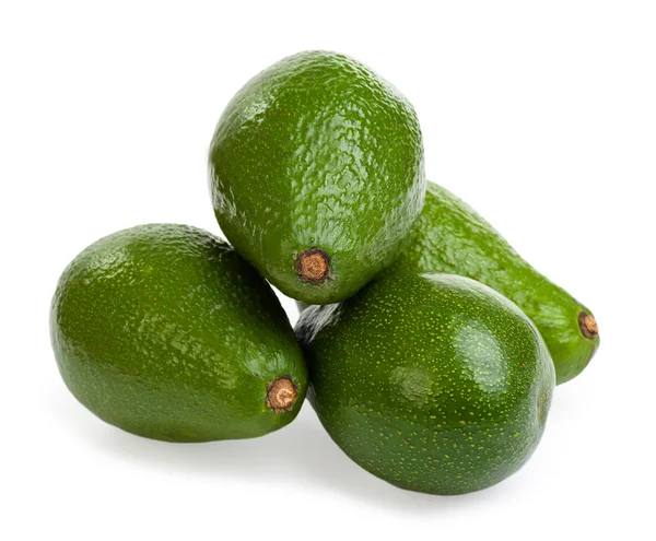 Groep avocado geïsoleerd op een witte achtergrond — Stockfoto