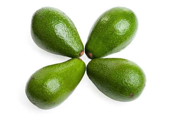 Групповой авокадо на белом фоне — стоковое фото
