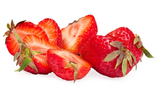 组片??在白色背景上的草莓 — 图库照片
