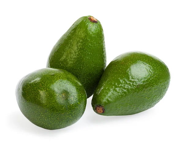 Groep avocado geïsoleerd op een witte achtergrond — Stockfoto