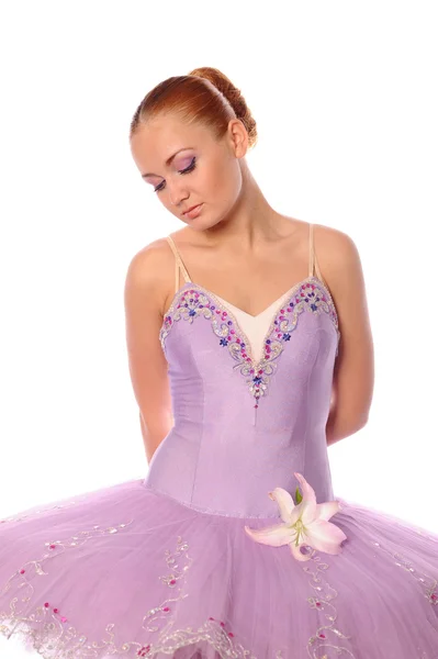 Ballerina med lily — Stockfoto