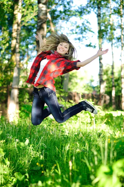 Jumping girl — Stock Photo, Image