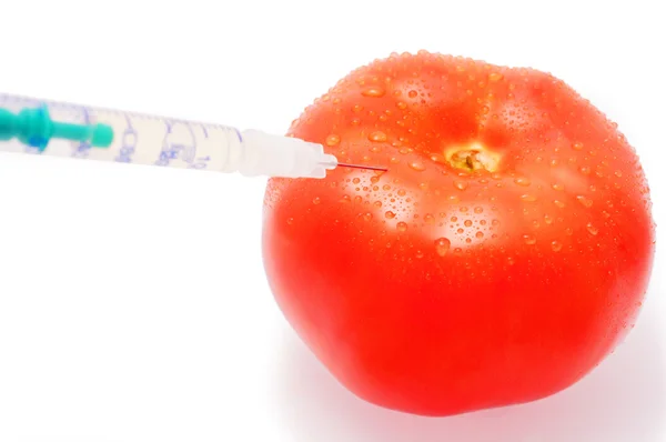 Injekce v tomatě — Stock fotografie