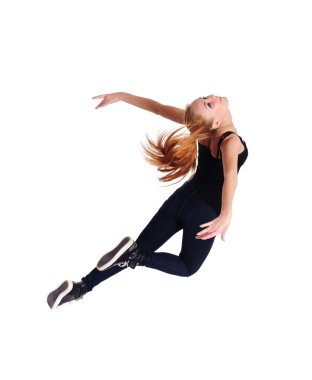 Agile funky young woman clipart