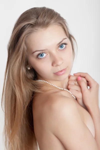 Meisje met blauwe ogen — Stockfoto