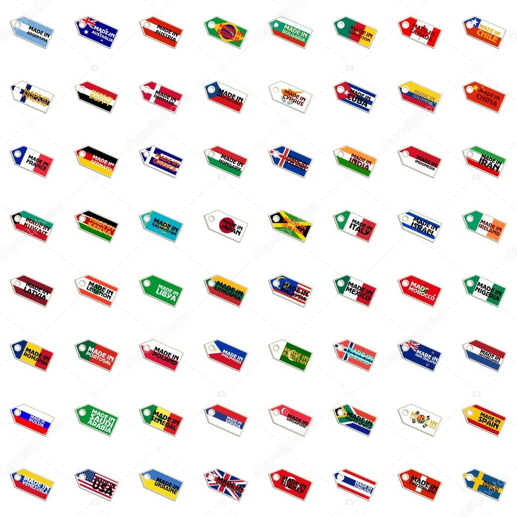 Labels in national colors