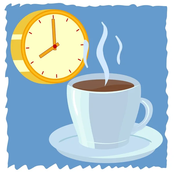 Kahve içmek için zaman — Stok Vektör