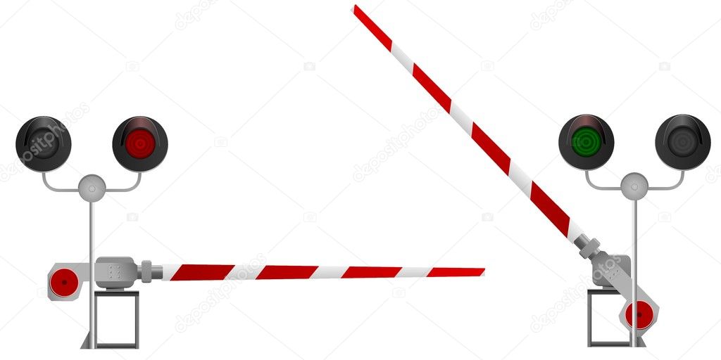 Railway barrier. vector
