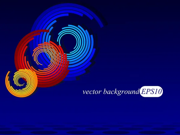 Vector fondo azul con elementos de color — Vector de stock