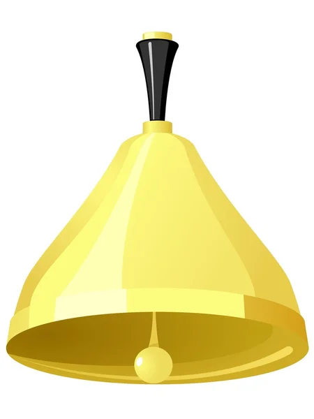 Vector campana de mano de oro — Vector de stock