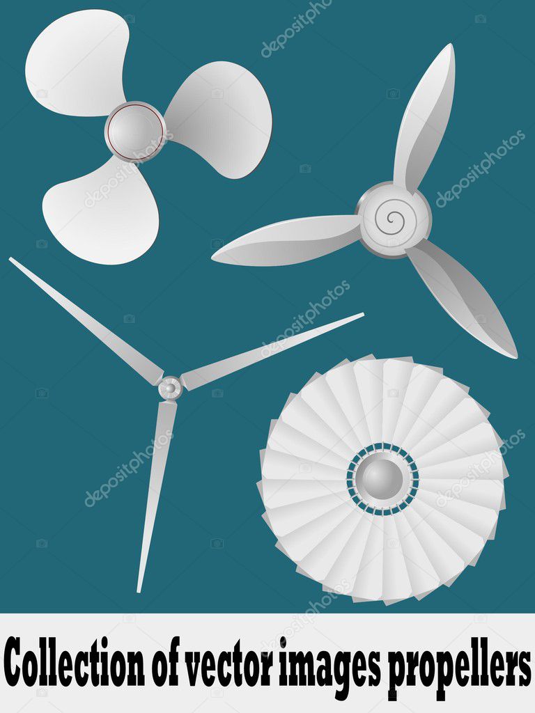 Collection of vector illustrations propellers. vector