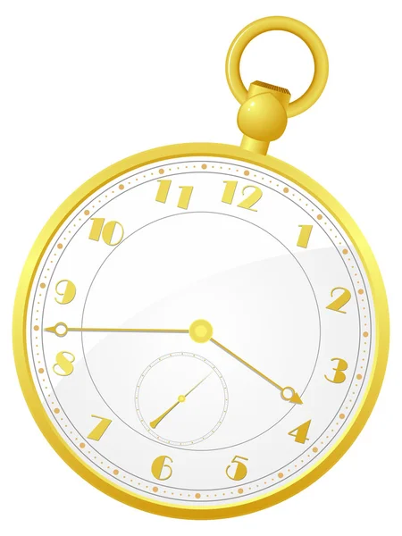 Ilustração vetorial de relógio de bolso de ouro —  Vetores de Stock