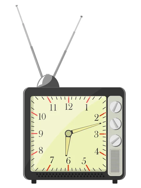Illustration vectorielle de la rétro sous forme d'heures de télévision — Image vectorielle