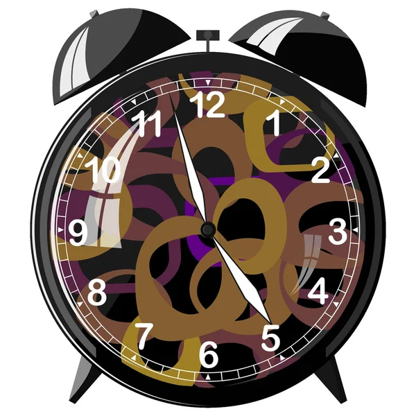 Vector illustration of retro alarm clock — Stock Vector