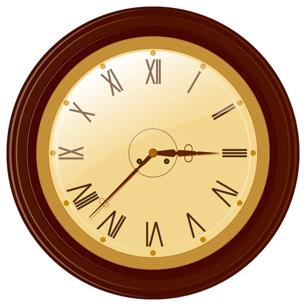 Illustrazione vettoriale dell'orologio rotondo con numeri romani — Vettoriale Stock