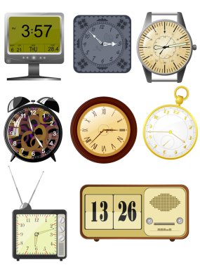 Collection of vector illustrations clock clipart