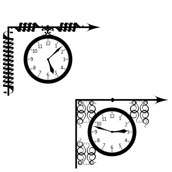 ラックに嵌め込まれた丸い時計のベクトル イラスト — ストックベクタ