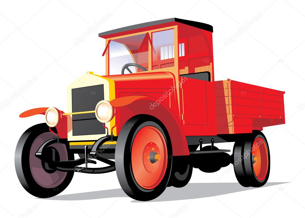 Red Vintage Truck — Stock Vector © Alexey71 6431689