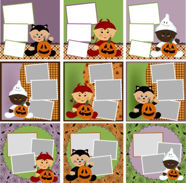 Collection of Halloween photo frames clipart