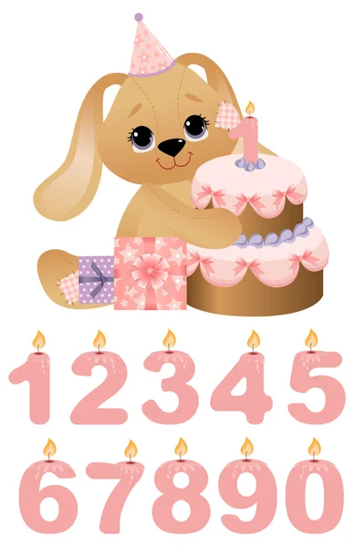 stock vector Cute toy with birthday cake